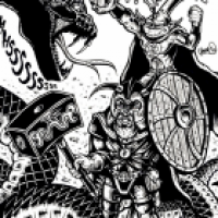 Fanart: Widar & Bongmän VS The Giant Snake