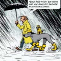 Bremer Stadtmusikanten im Regen