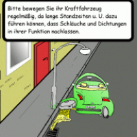 Standzeiten von Autos - Übungsbild für Fluchtpunkt