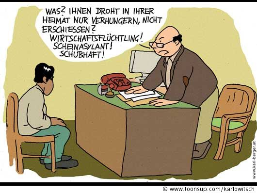 Cartoon: wirtschaftsflüchtling 1
