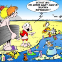 Neulich am Strand: Plastikmuell