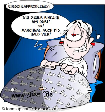 Cartoon: Einschlafprobleme 1