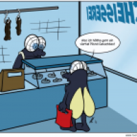 Fliege beim Schlachter