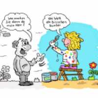 Der Künstler bei der Arbeit