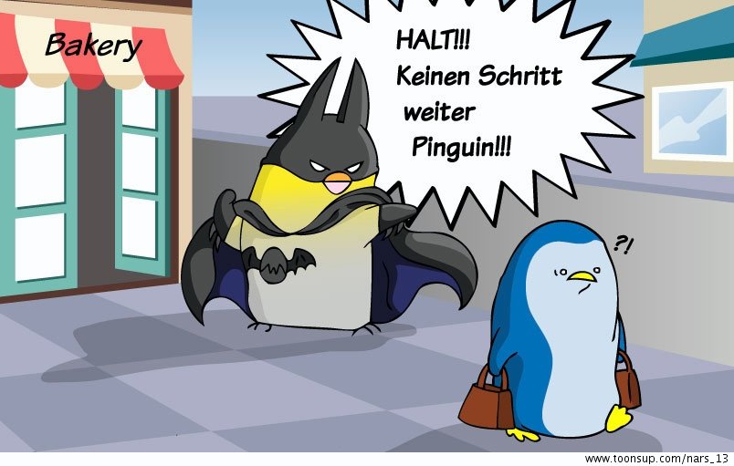 Cartoon: The Dark Chicken vs. Pinguin 1